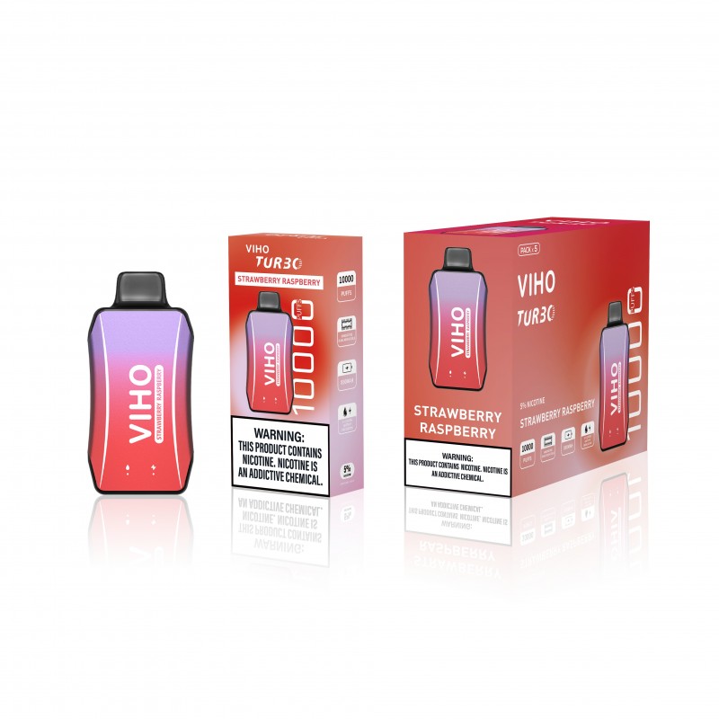 Strawberry Raspberry | VIHO TURBO 10000 | BOX OF 5 | - Elf Vape Shop